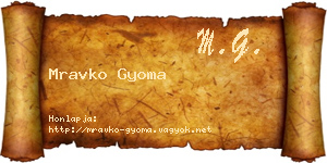 Mravko Gyoma névjegykártya